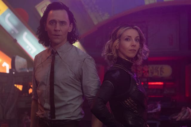 <p>Tom Hiddleston and Sophia Di Martino in ‘Lamentis’, the third episode of ‘Loki’</p>