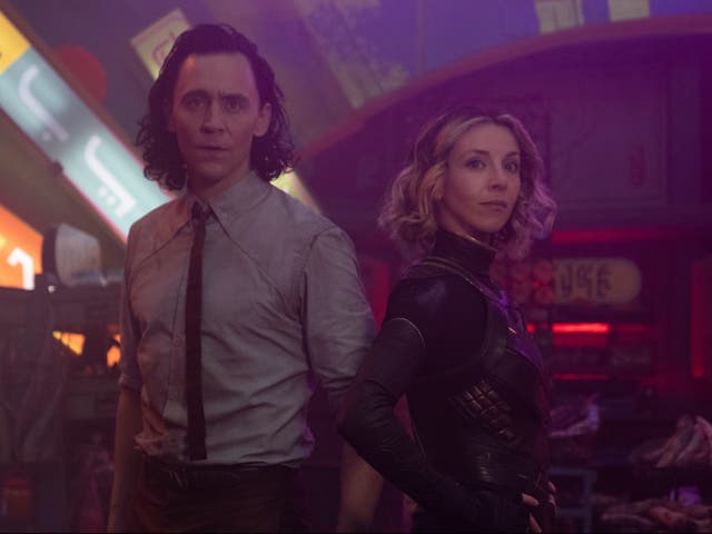 <p>Tom Hiddleston and Sophia Di Martino in ‘Lamentis’, the third episode of ‘Loki’</p>