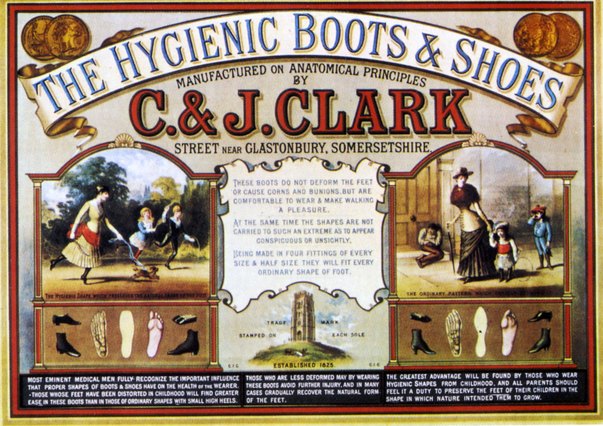 During Impey’s life, Clarks helped transform Street from a straggly farming and quarrying settlement into an industrial, shoemaking village