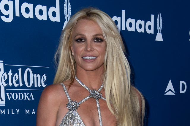 <p>Britney Spears at the GLAAD Media Awards at the Beverly Hilton on 12 April 2018 in Beverly Hills, California</p>