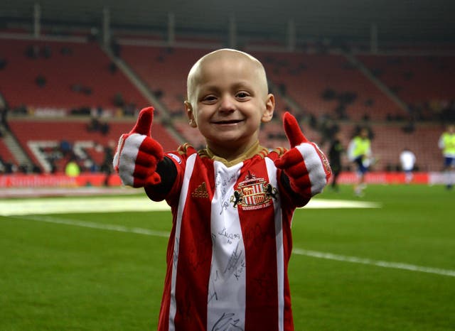 <p>Bradley Lowery at a Sunderland game</p>