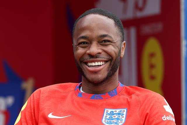 <p>Raheem Sterling of England is interviewed at St George's Park</p>