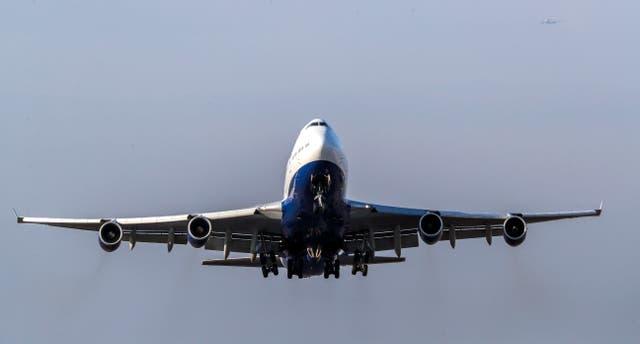 A plane takes off from Heathrow