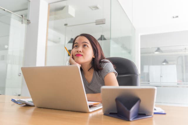 Woman working at desk