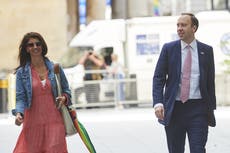 Matt Hancock says he is ‘very sorry’ for breaking social distancing rules after being pictured with aide