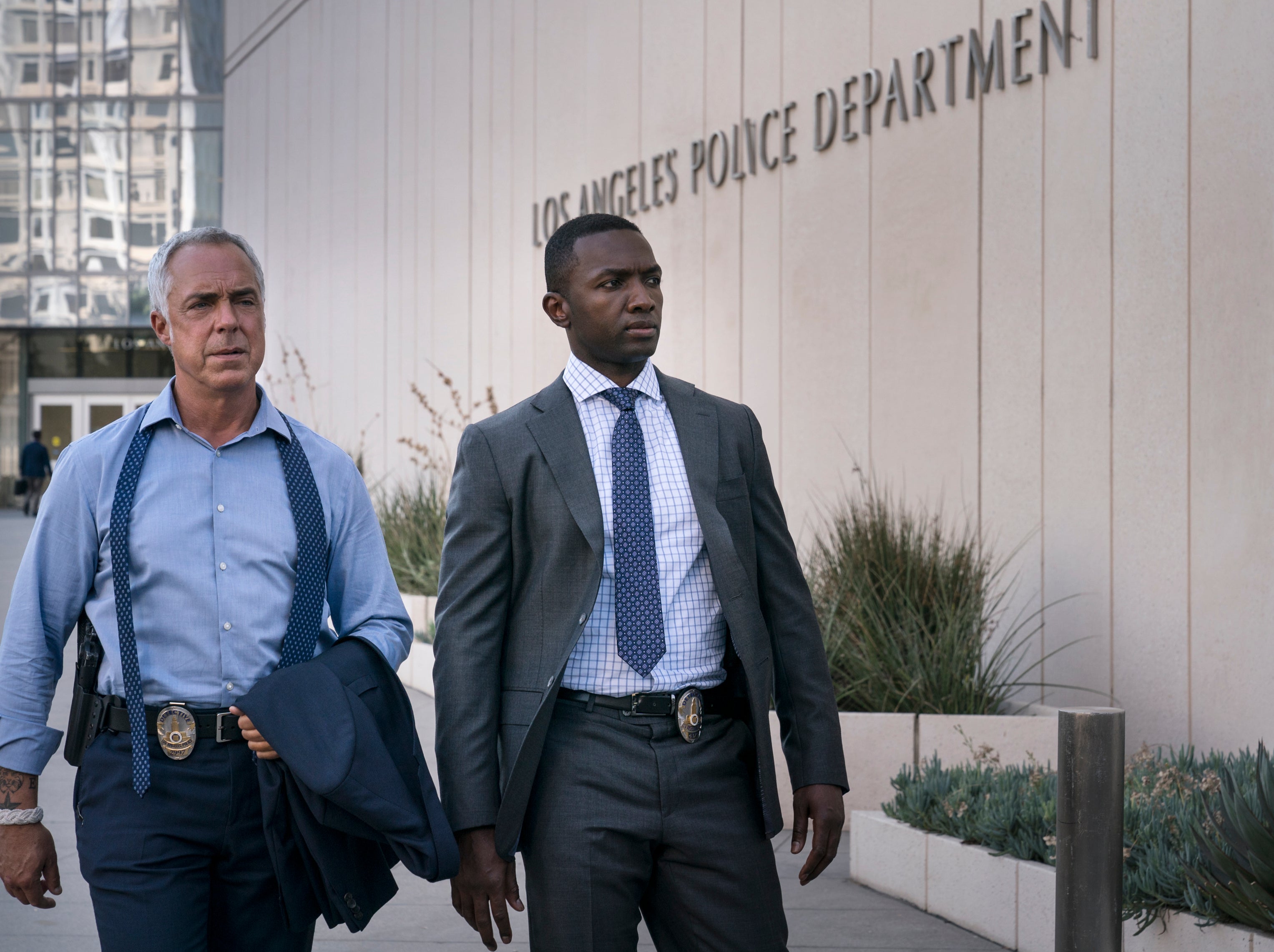 Shop-soiled heroes: Titus Welliver and Jamie Hector in ‘Bosch’