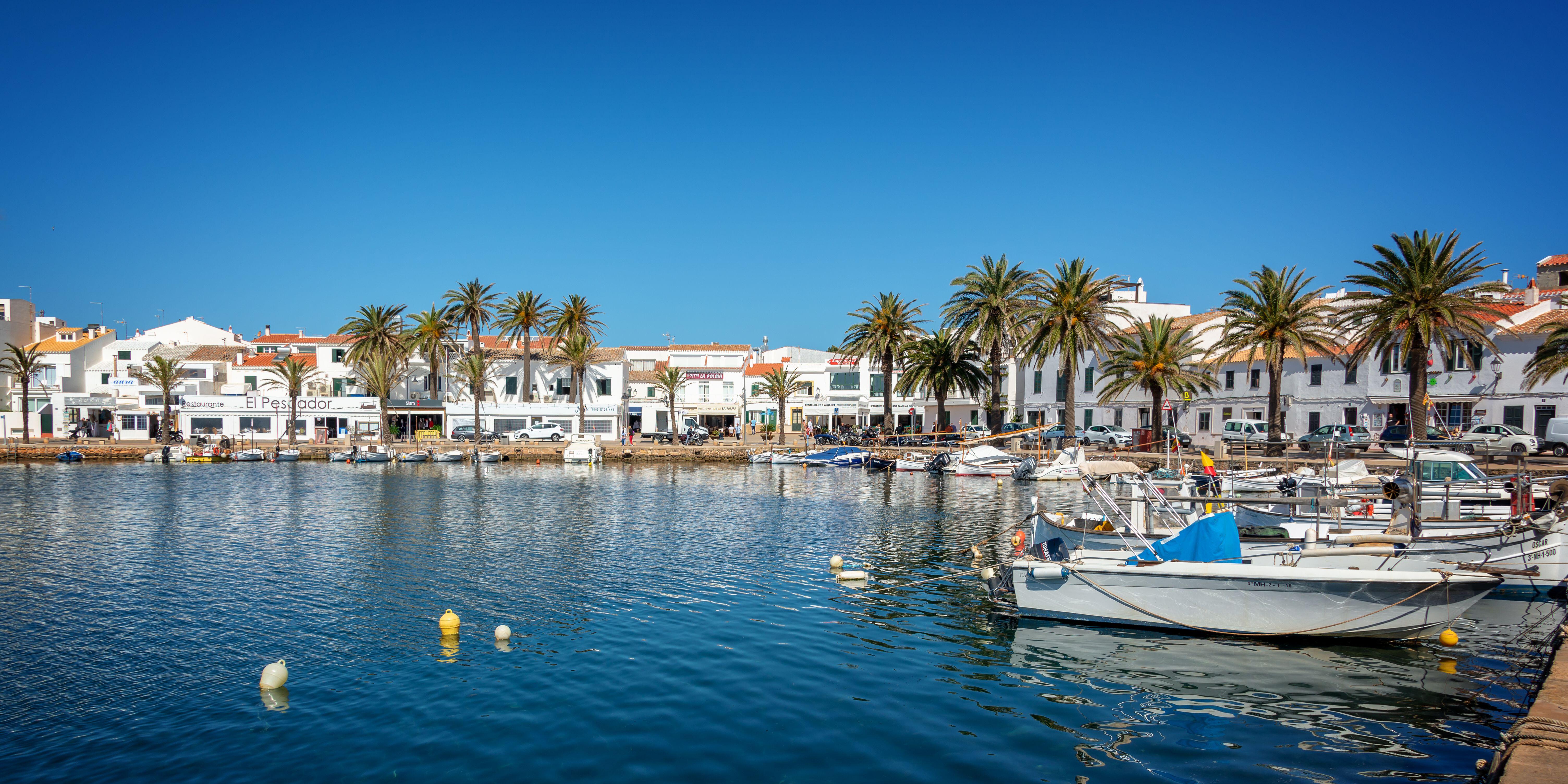 Fishing port of Fornells in Menorca