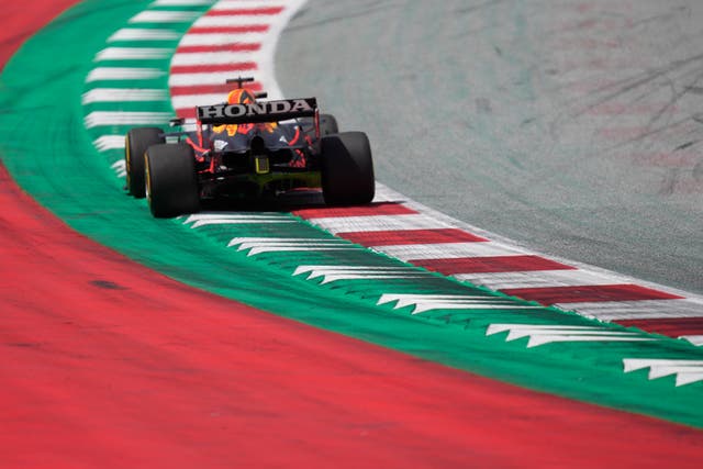 Red Bull driver Max Verstappen sets the pace while practicing for the Styrian Grand Prix