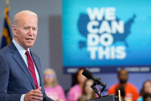 <p>President Joe Biden speaking in North Carolina on Thursday</p>
