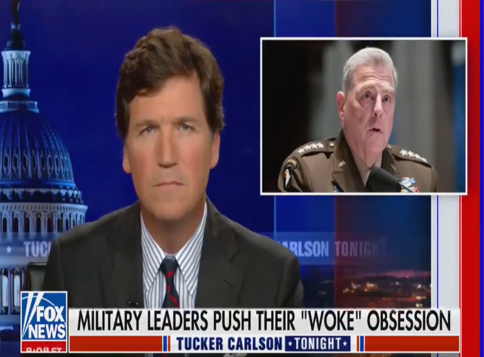 <p>Gen. Milley was called “stupid” and a “pig” for wanting to understand white rage by Tucker Carlson</p>