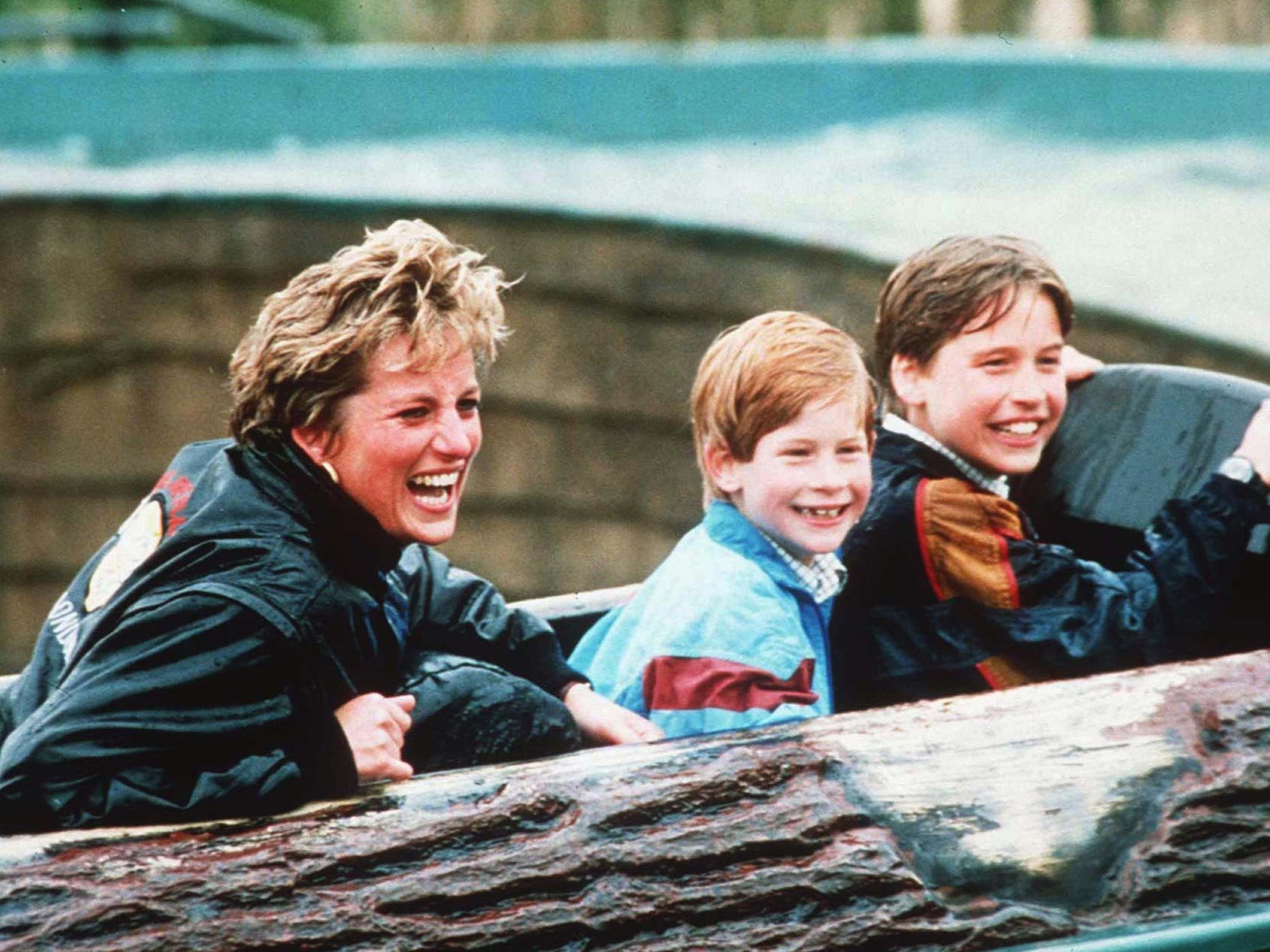 Princess Diana, Prince William and Prince Harry at Thorpe Park in 1993