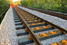 Old bottles and food packaging used to make railway sleepers