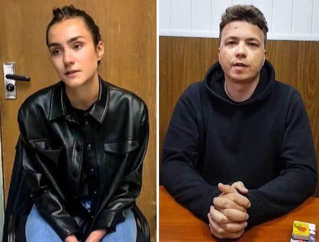 <p>Sofia Sapega and Roman Protasevich were detained in May</p>