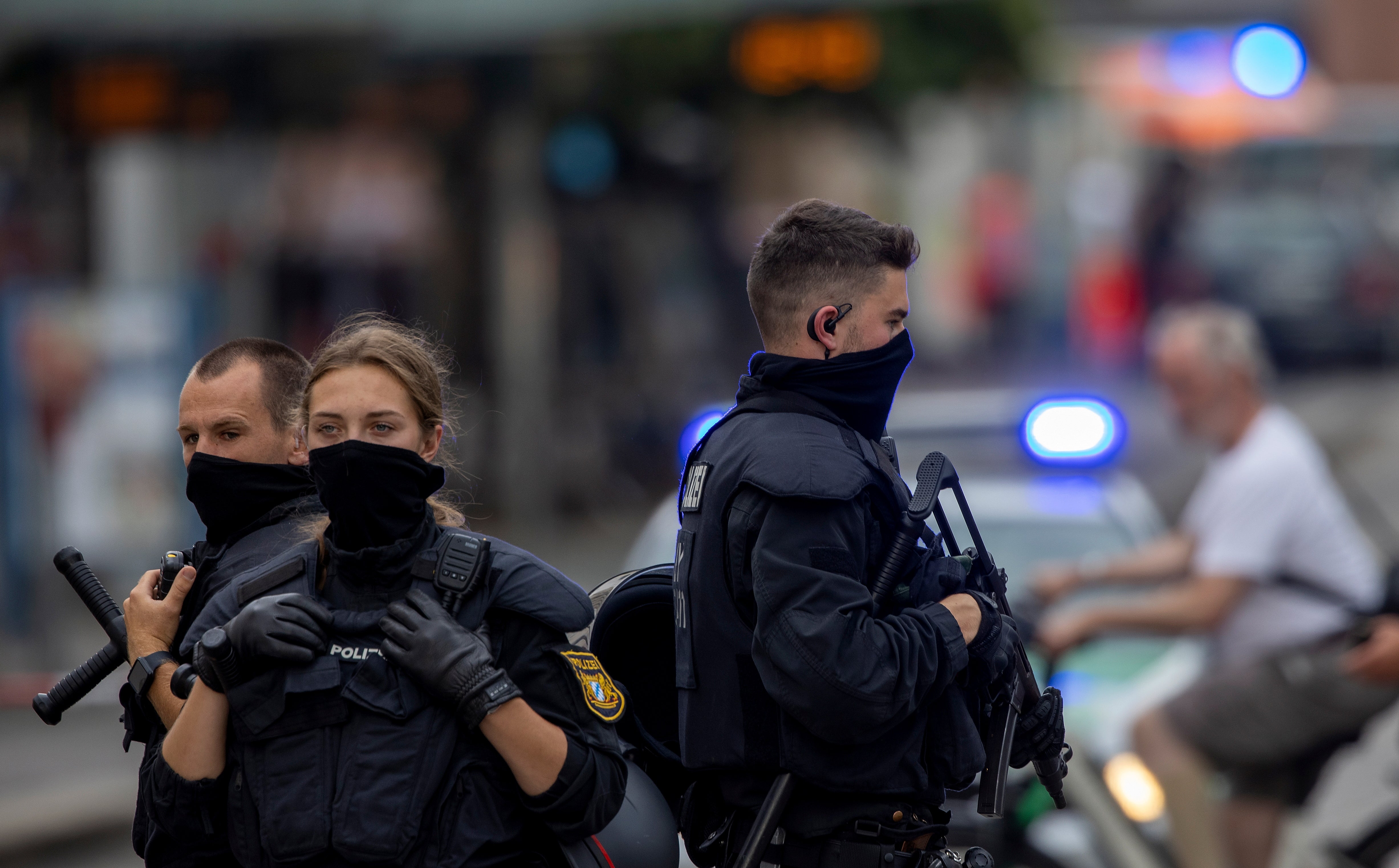 Police in Wuerzburg, Germany after three people were kiled in a stabbing attack