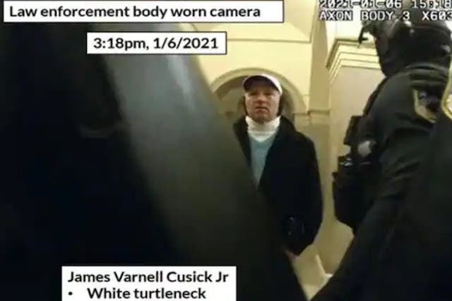 <p>James Varnell Cusick Jr, a leader of a Florida church, was arrested and charged in connection with the Capitol riot alongside his son and another congregant from his church.</p>