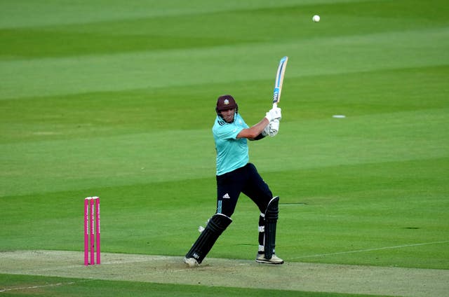 Jamie Overton blasted three late sixes and Ollie Pope finished on 52 as Surrey secured a five-wicket victory over Middlesex