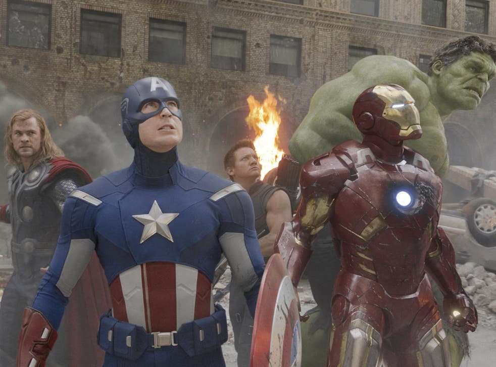 <p>Chris Hemsworth, Chris Evans, Jeremy Renner, Robert Downey Jr, and Mark Ruffalo in ‘The Avengers'</p>