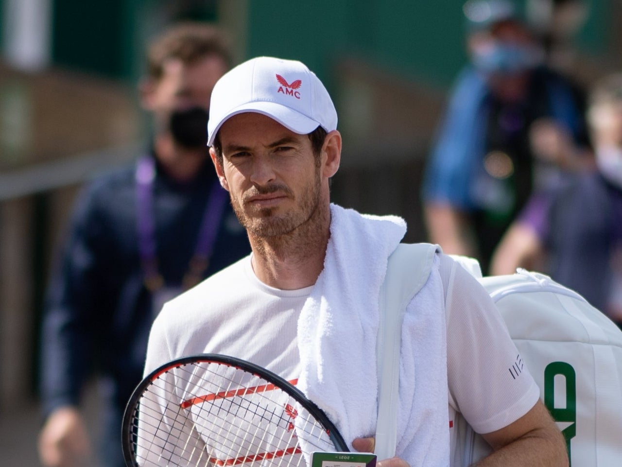 Andy Murray heads to the practice courts