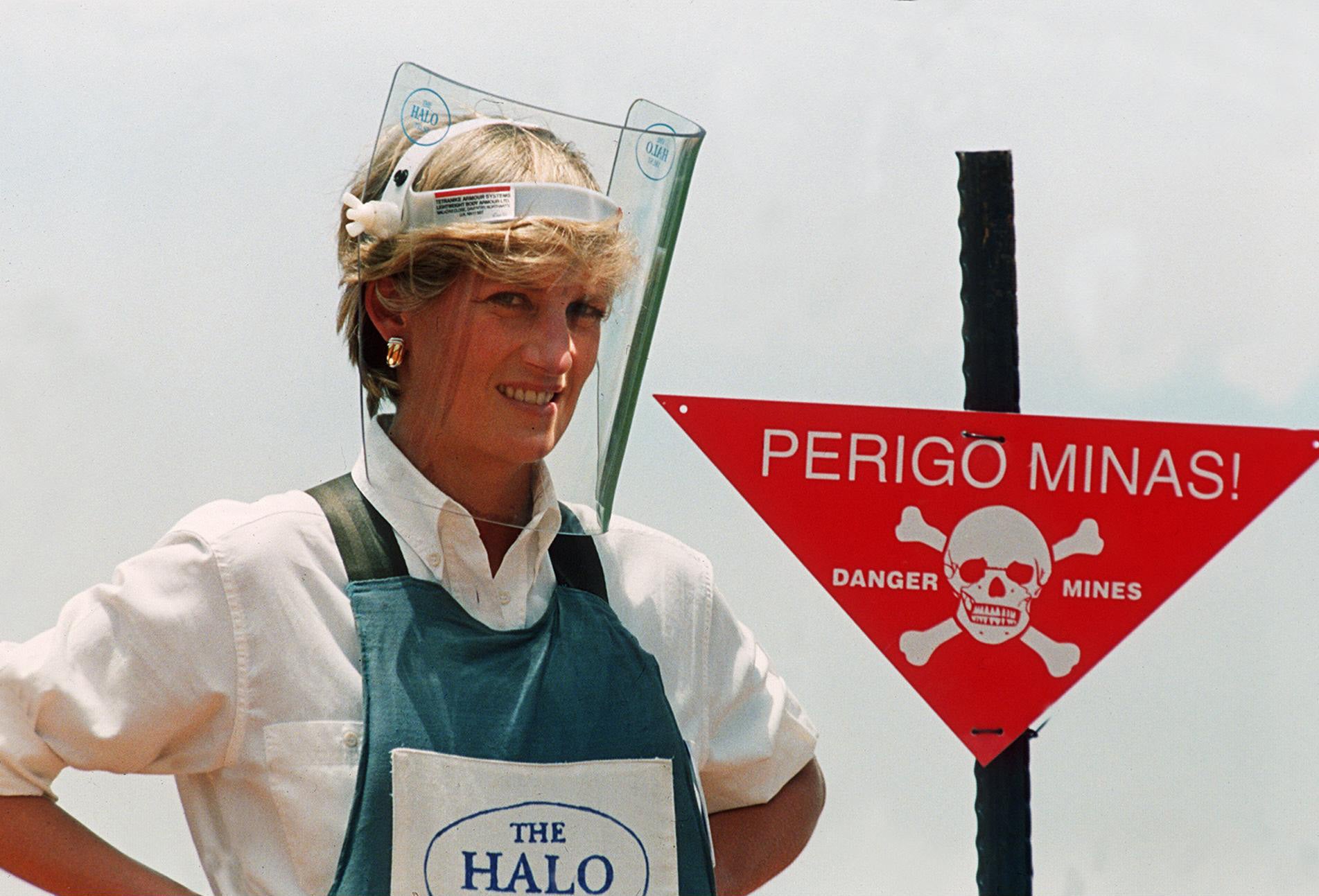 The Princess made history in January of 1997, when she walked across a minefield in Huambo in central Angola.