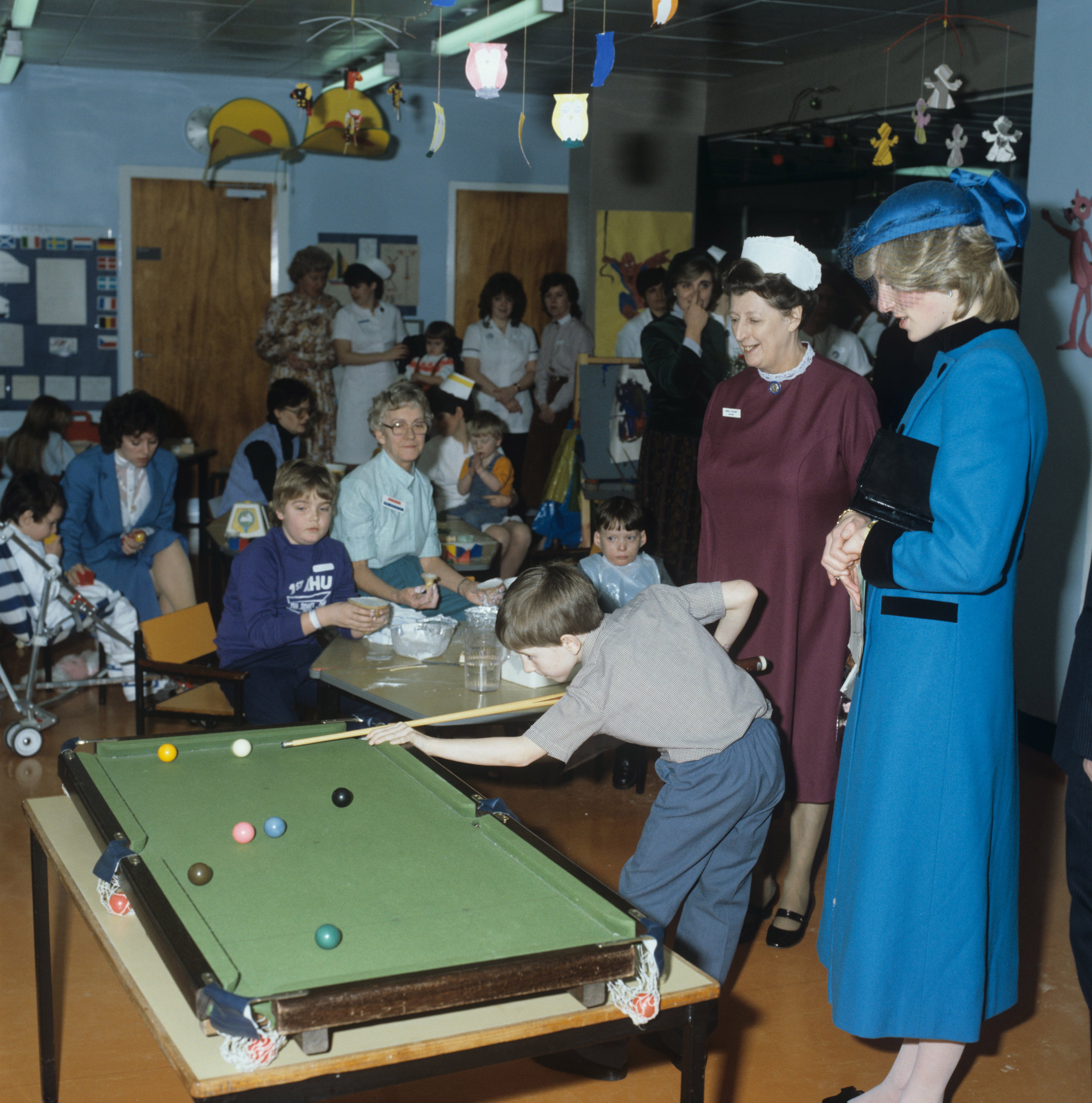 Diana visiting the Royal Hospital for Sick Children in Yorkhill, Glasgow, Scotland in 1983