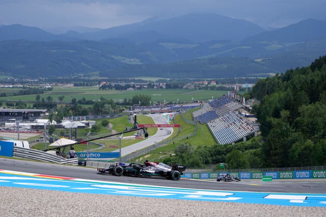 <p>Lewis Hamilton at he Red Bull Ring</p>