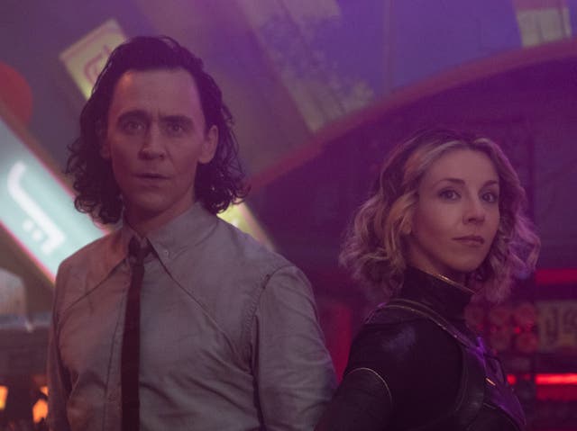 <p>Tom Hiddleston and Sophia Di Martino in ‘Loki'</p>