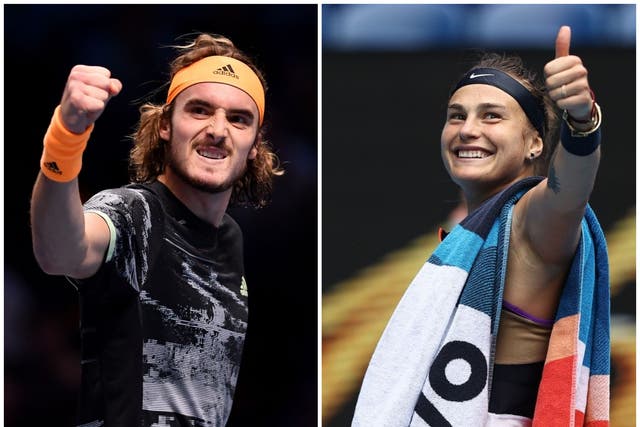 <p>(Young) gunning for glory: Stefanos Tstsipas and Aryna Sabalenka are third and second seeds respectively</p>