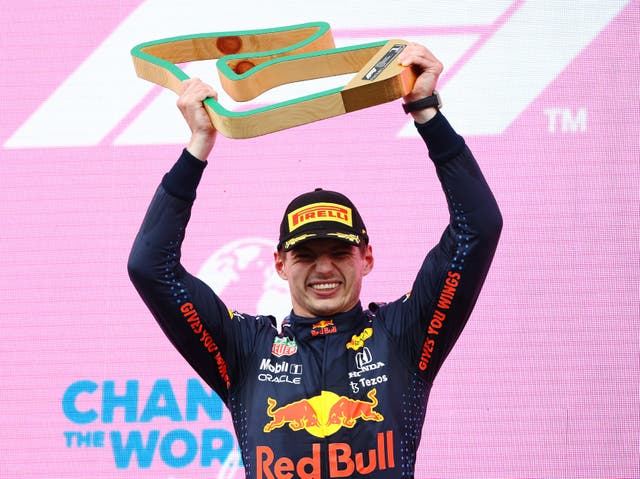 <p>Max Verstappen celebrates his victory at the Styrian Grand Prix</p>