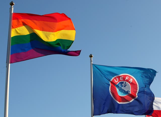 UEFA has denied banning the rainbow flag at venues in Budapest
