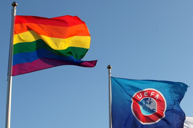 UEFA has denied banning the rainbow flag at venues in Budapest