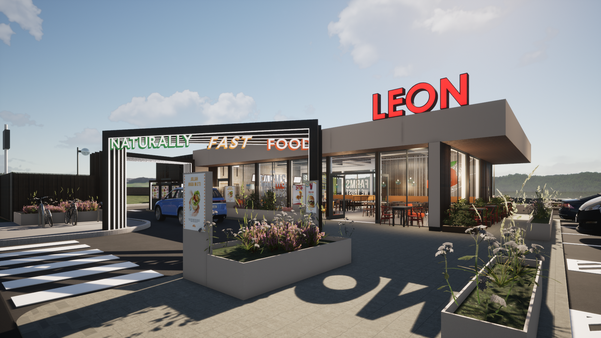 An artist's impression of how the first Leon drive-thru will look