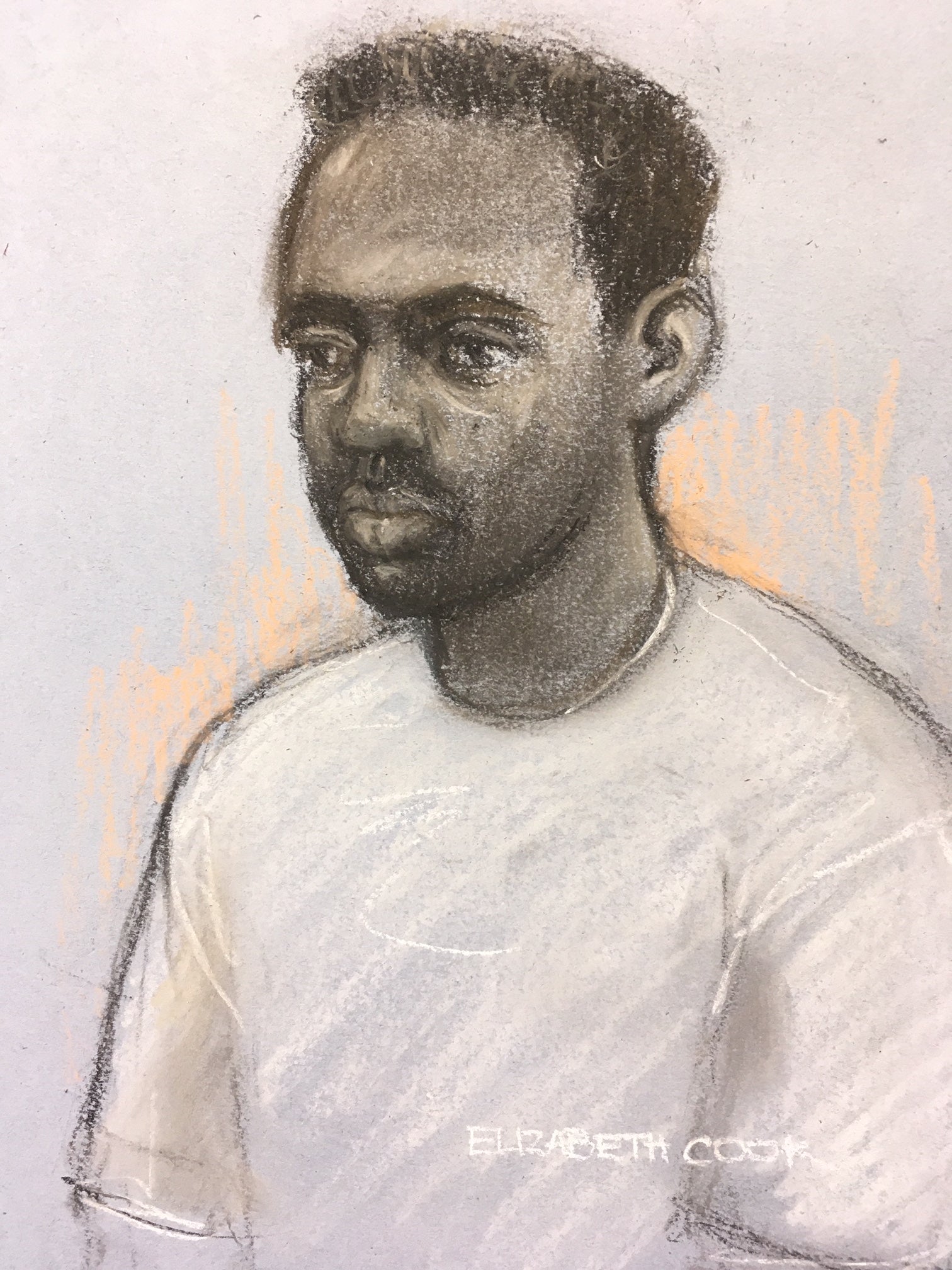 Court artist sketch of Zephaniah McLeod dated September 2020