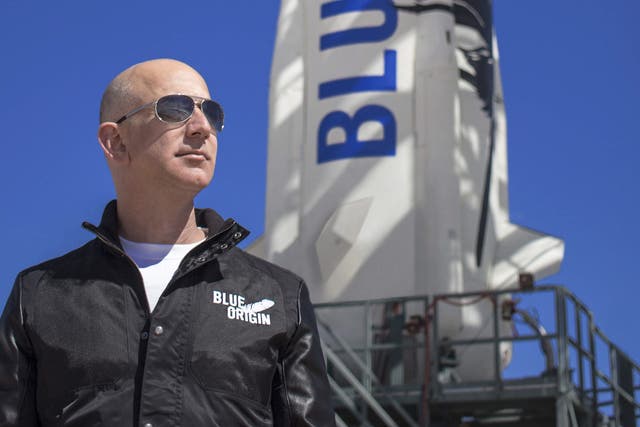 <p>Bezos inspects New Shepard’s west Texas launch facility before his Blue Orbit rocket’s maiden voyage</p>