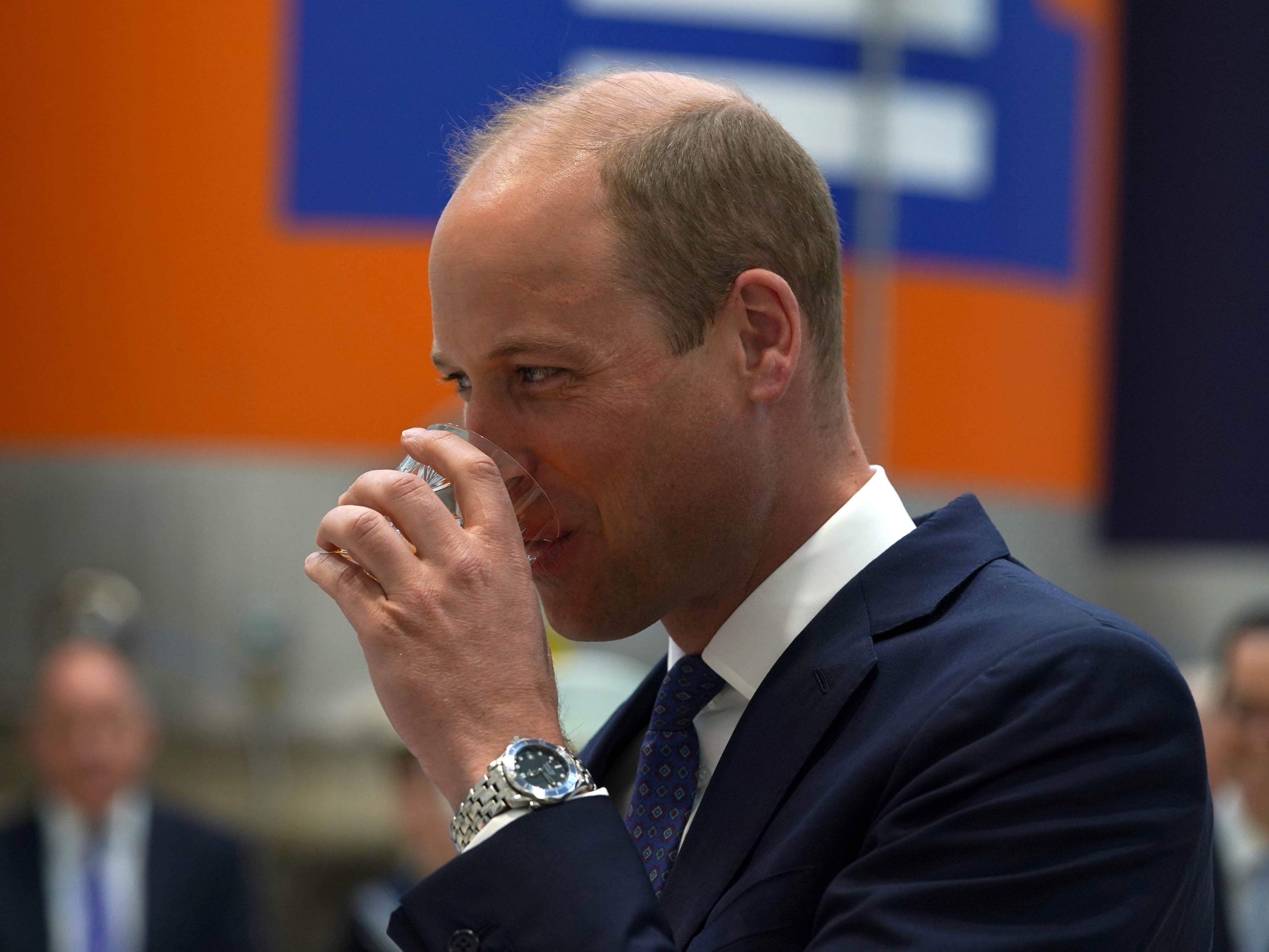 The Duke of Cambridge, known as the Earl of Strathearn in Scotland, tries Irn-Bru during a visit to AG Barr's factory in Cumbernauld