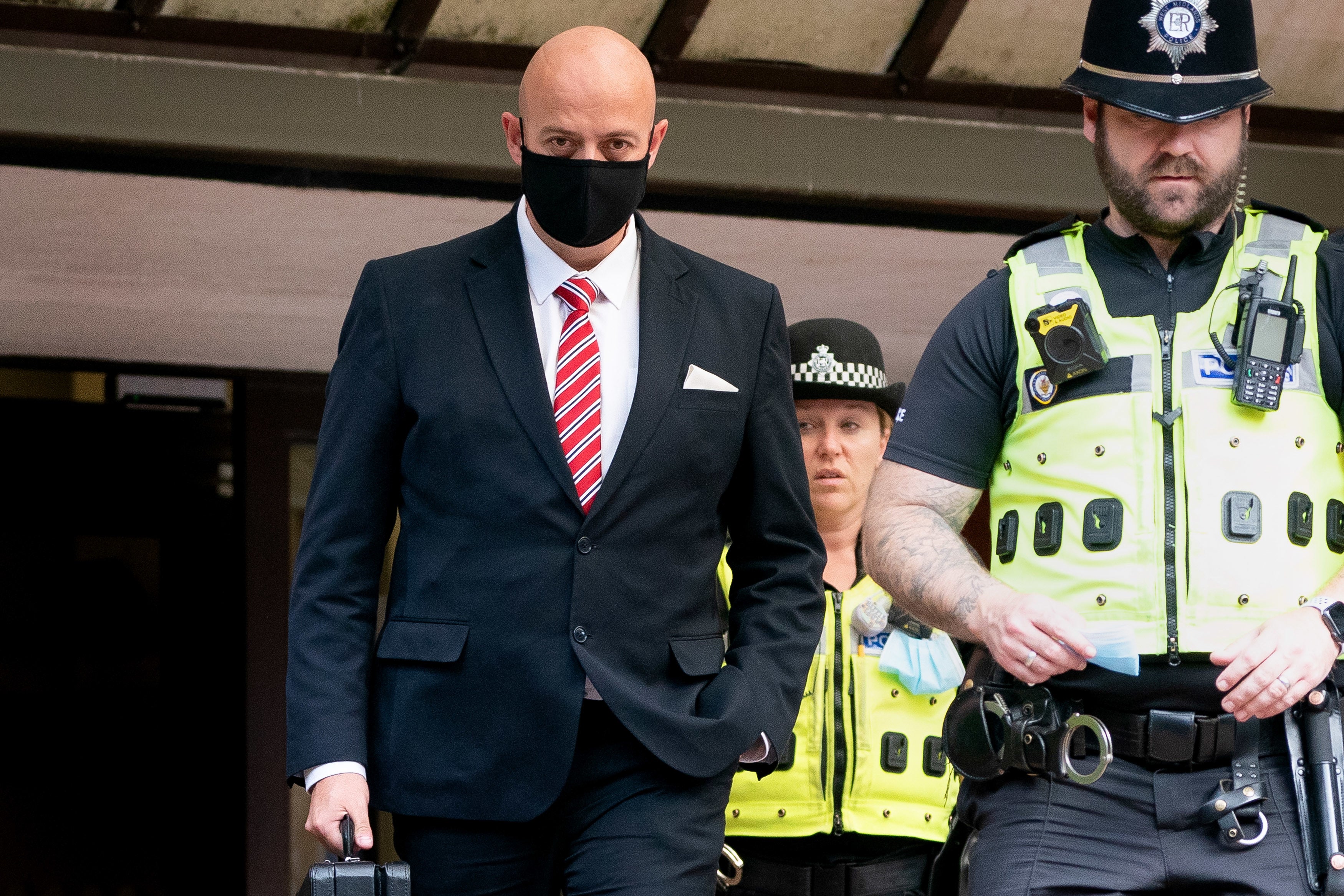 West Mercia Police constable Benjamin Monk leaves Birmingham Crown Court last week