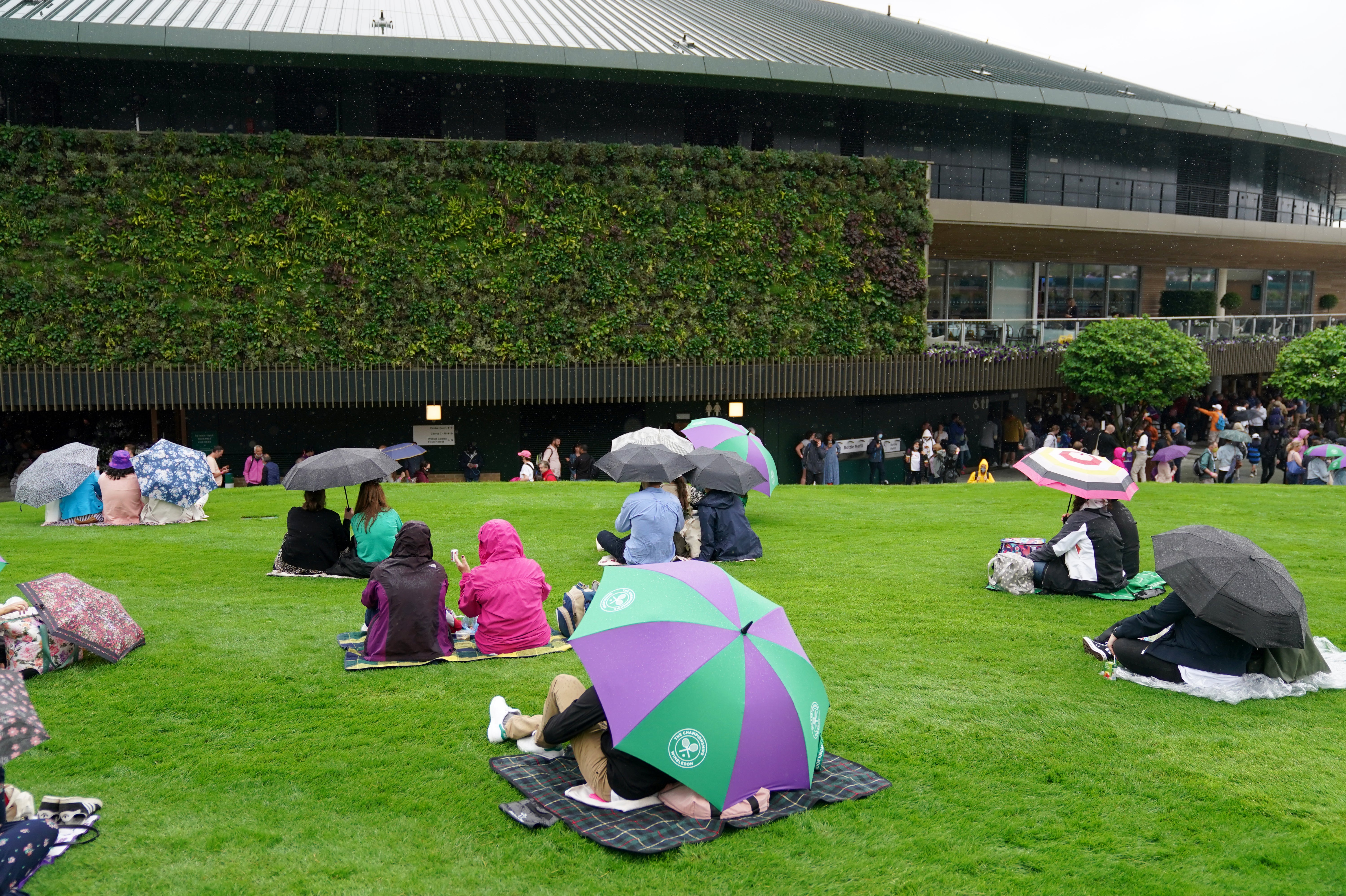 Fan brave the weather on the hill