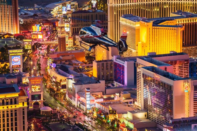 <p>The ultimate way to see Sin City: from a chopper</p>