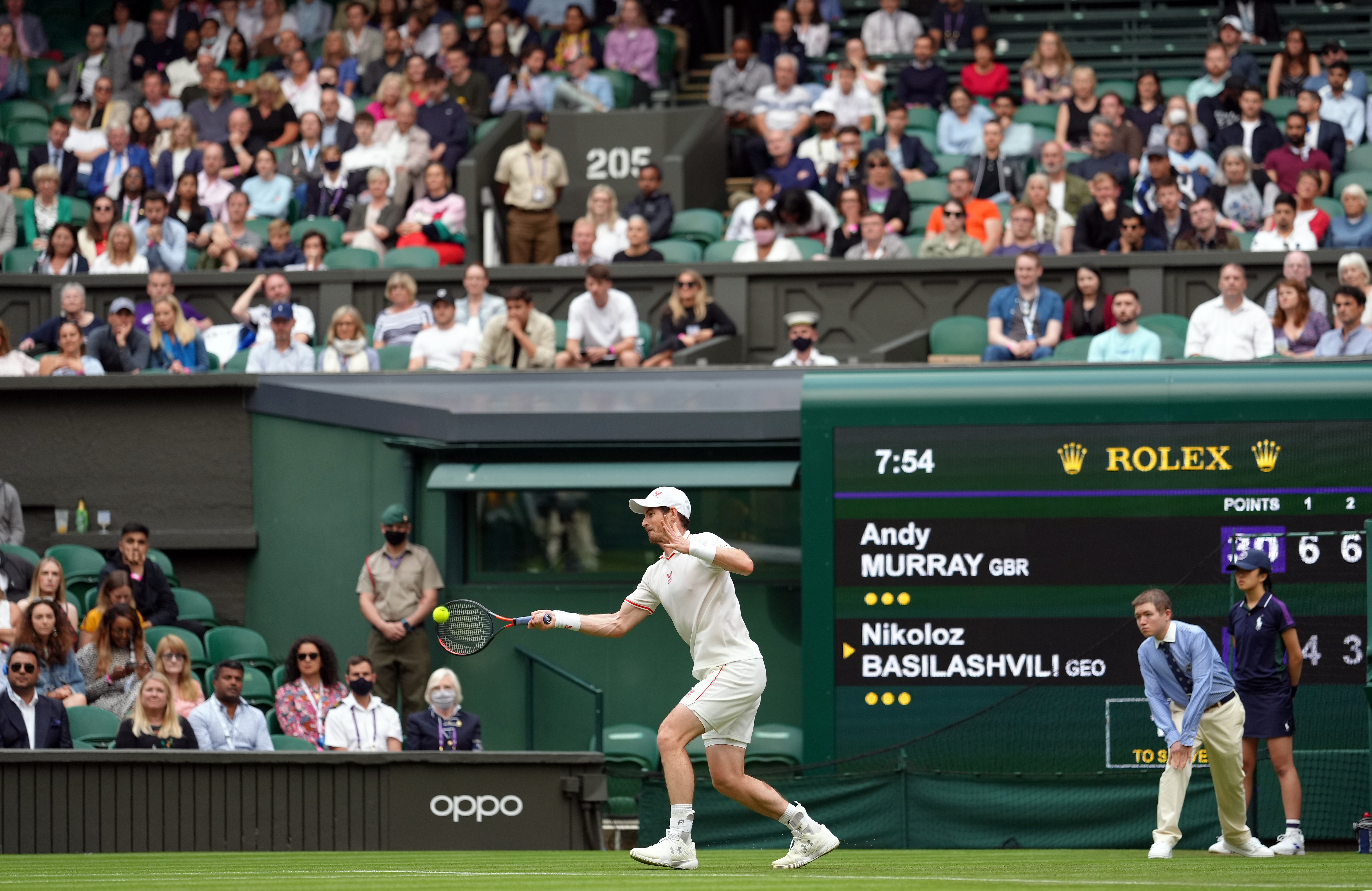 Andy Murray was back playing a singles match on Centre Court at Wimbledon for the first time since 2017