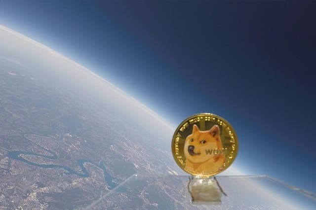 <p>A dogecoin was sent to space attached to a weather balloon to mark Elon Musk’s birthday on 28 June, 2021</p>