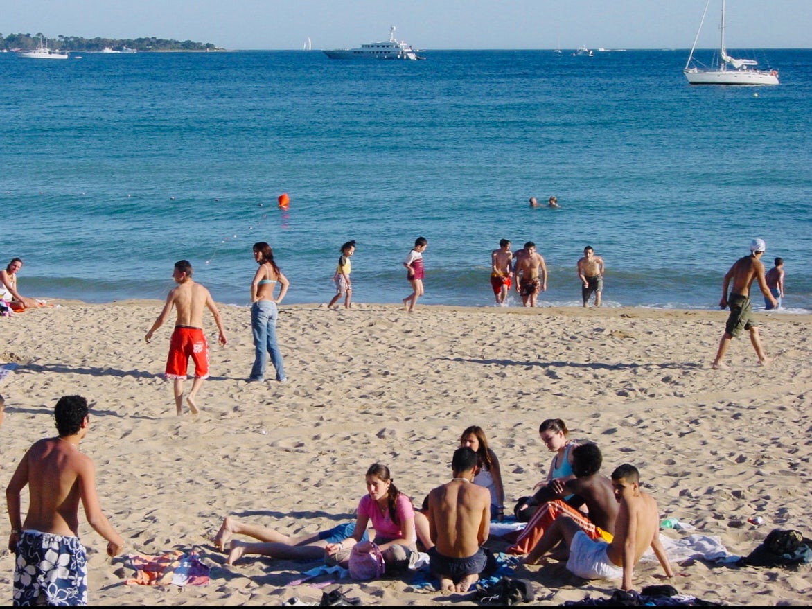 Danger zone: a beach at Cannes in southern France, which Labour wants to move to the ‘red list’