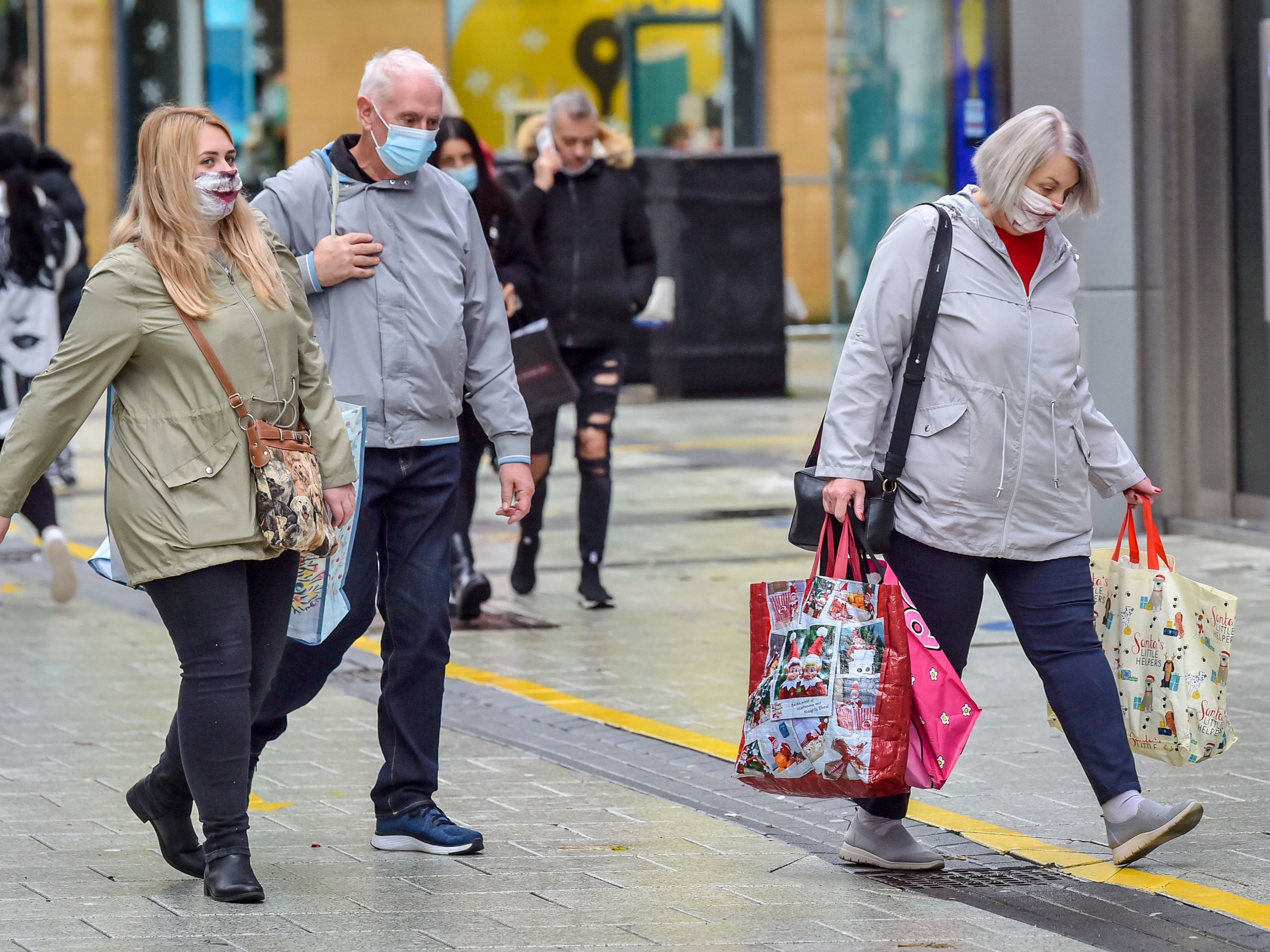 Shoppers in Cardiff