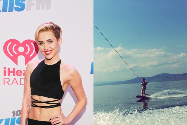 Miley Cyrus and wakeboarder