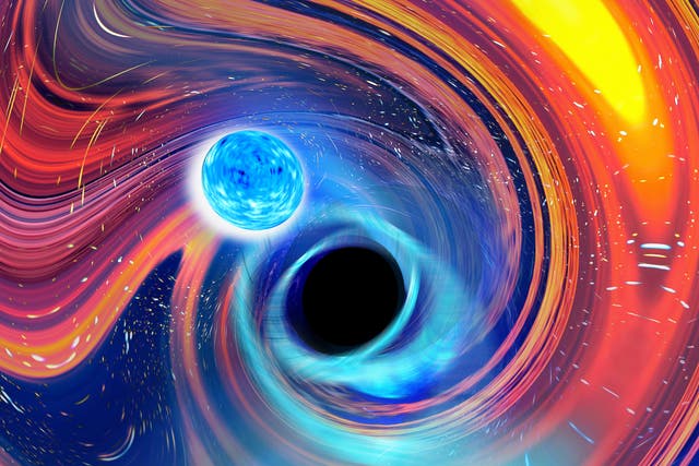 <p>Rainbow Swirl is an artistic image inspired by a Black Hole Neutron Star merger event</p>
