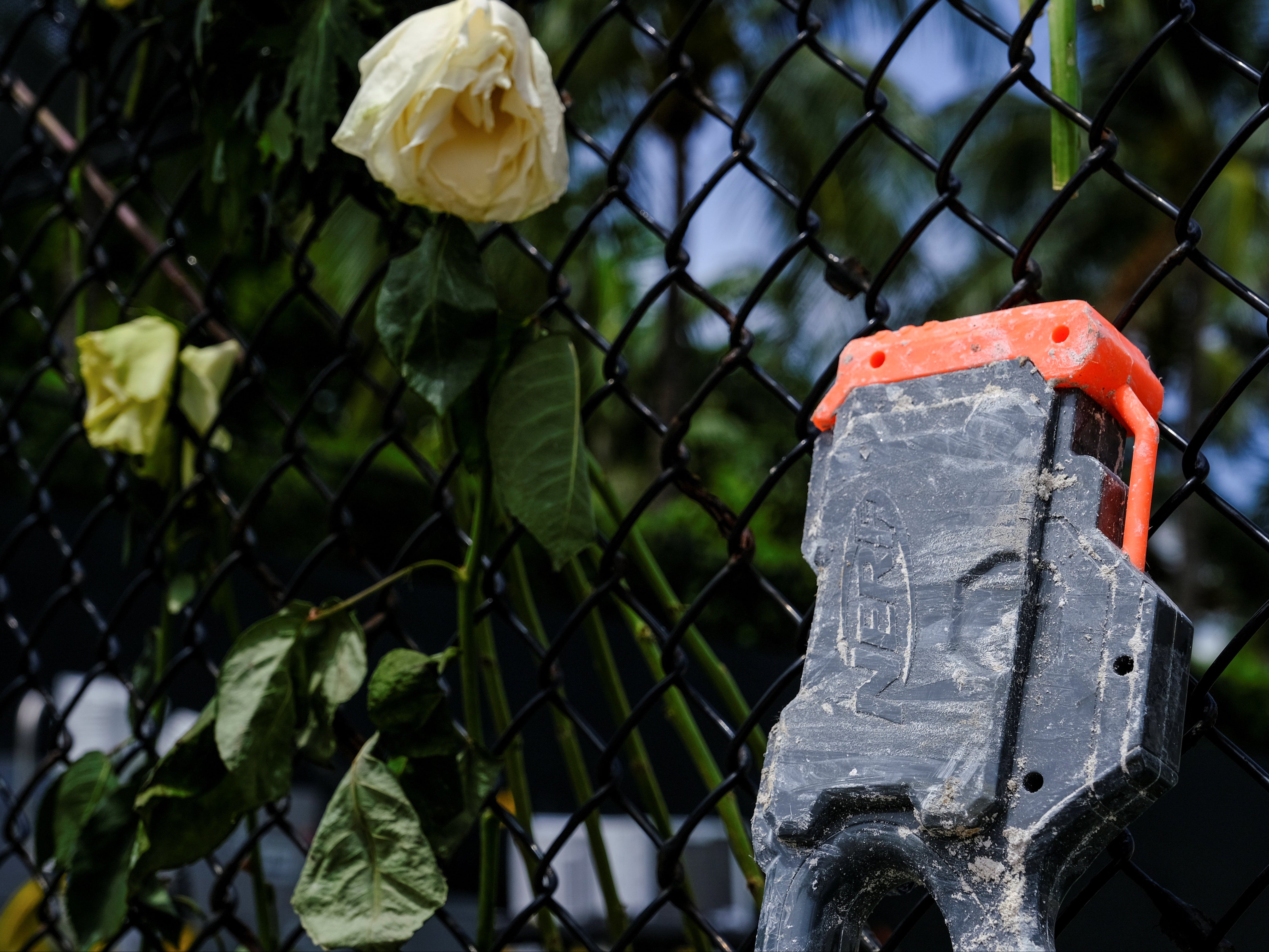 A Nerf gun pulled from the rubble at the memorial