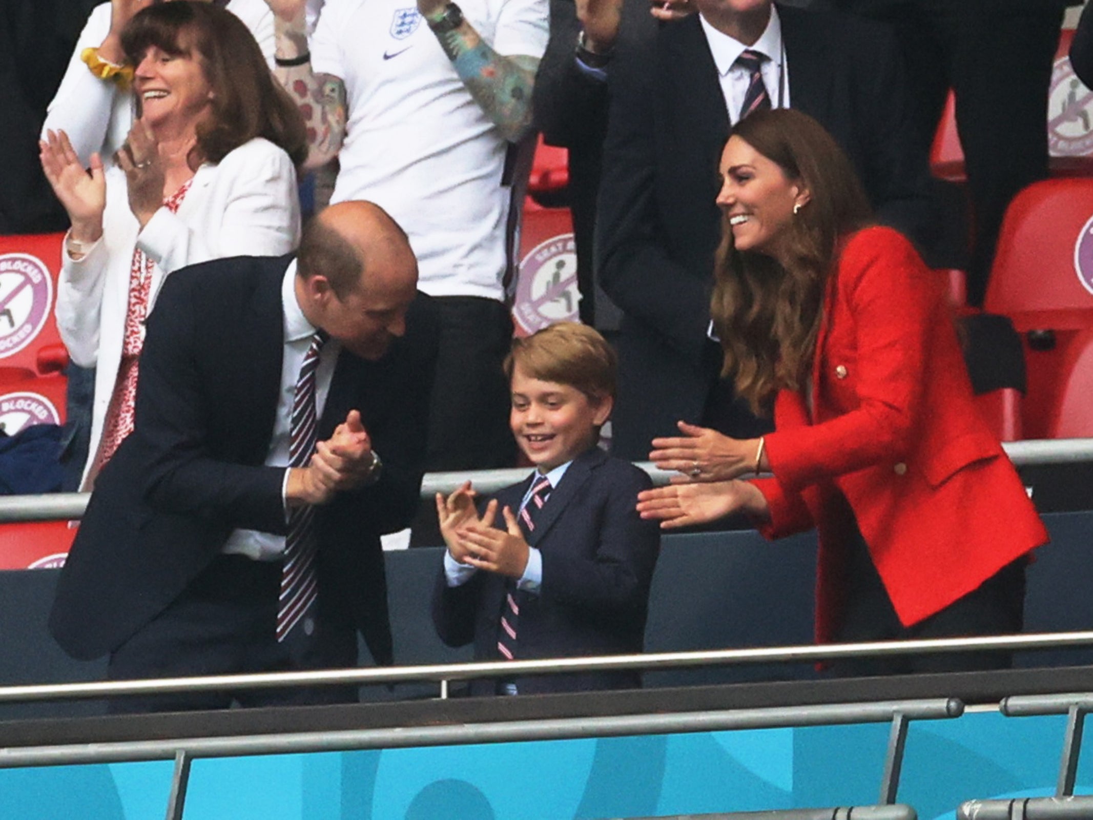 Prince George watched the game at Wembley Stadium with his parents