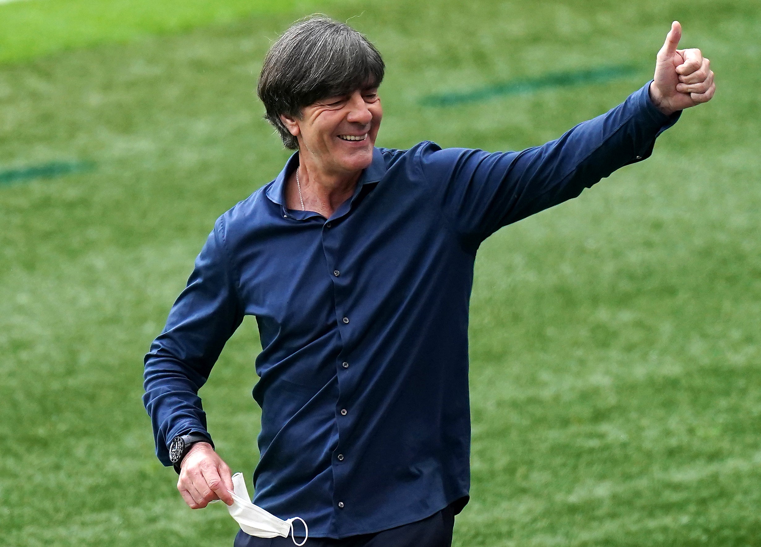 Germany manager Joachim Low gives a thumbs up