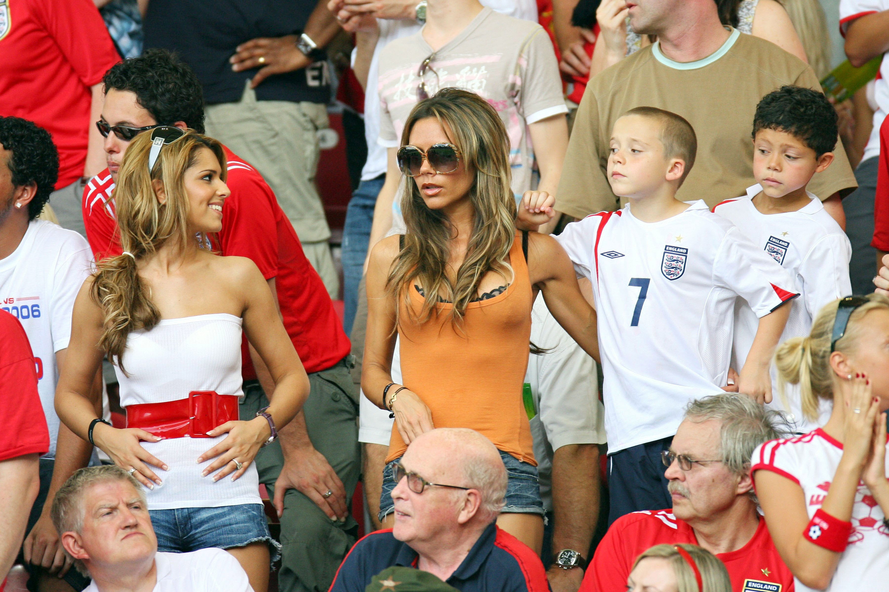 Cheryl Cole, Victoria Beckham and her son Brooklyn