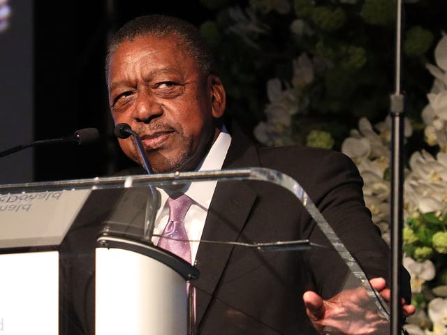 <p>BET founder Robert Johnson speaks at an event at the Grand Hyatt New York on May 14, 2018 in New York City. Mr Johnson has called for $14 trillion in reparations to address the impacts of slavery.</p>