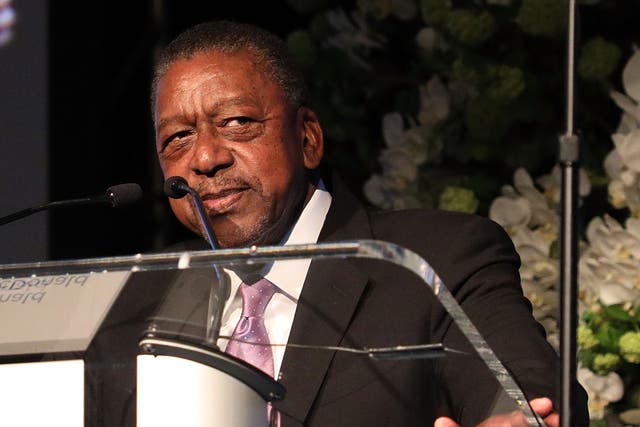 <p>BET founder Robert Johnson speaks at an event at the Grand Hyatt New York on May 14, 2018 in New York City. Mr Johnson has called for $14 trillion in reparations to address the impacts of slavery.</p>