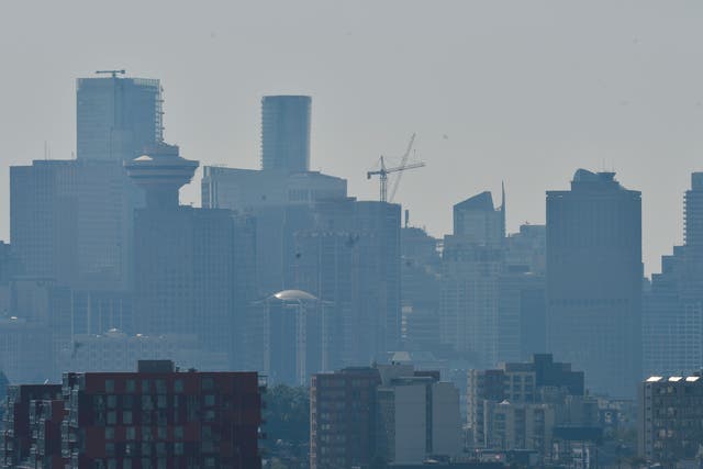 <p>Vancouver’s skyline sizzling in the unseasonal heatwave</p>